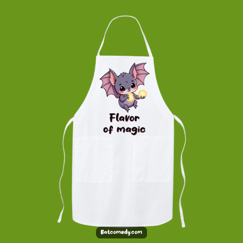 Funny Glowing Orb Bat Apron: Cook with a Touch of Magic Funny Gift