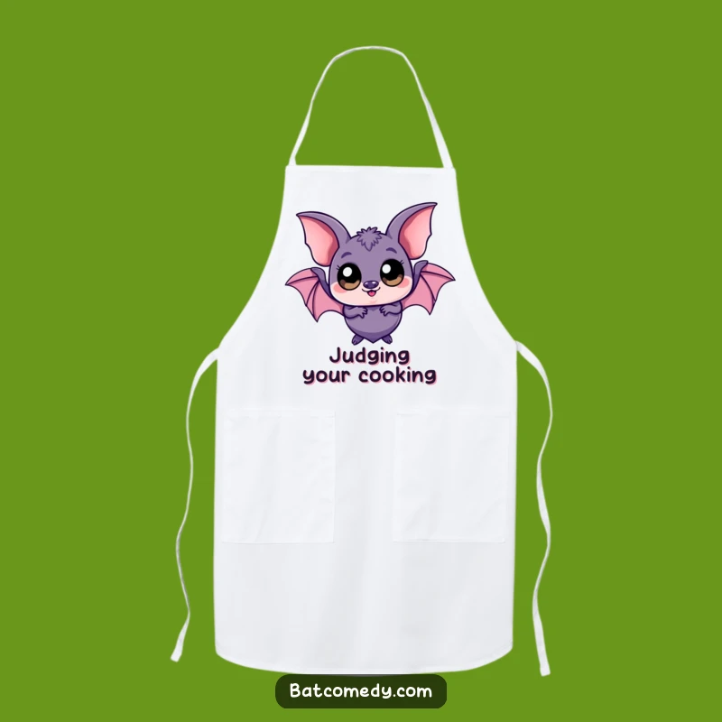 Funny Kawaii Bat Big Eyes Apron - Playful Kitchen Essential