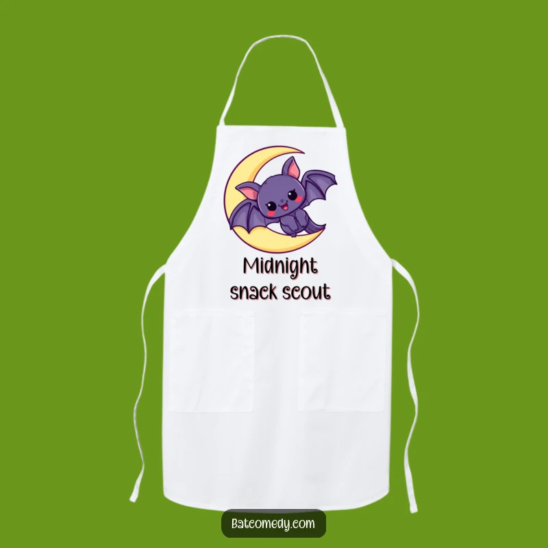 Funny Kawaii Bat Moon Apron: Kitchen Excitement Wear, Perfect Funny Gift
