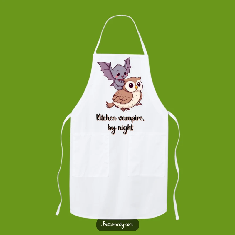 Funny Bat Owl Ride Apron - Hilarious Kitchen Wear for Joyful Cooking