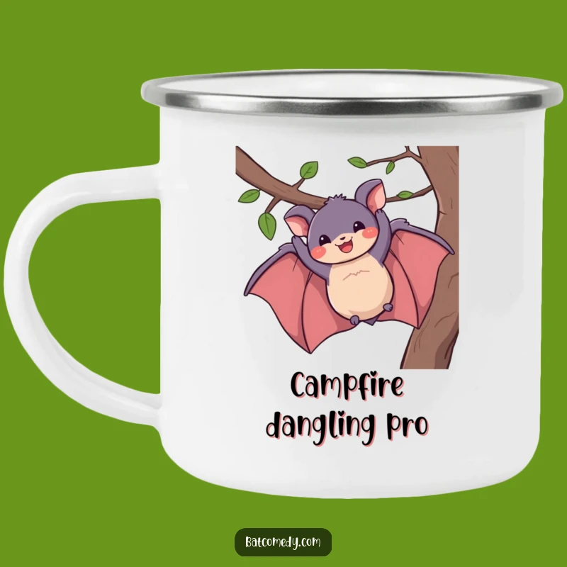 Funny Bat Grin Camping Mug - Durable & Hilarious for Outdoor Smiles