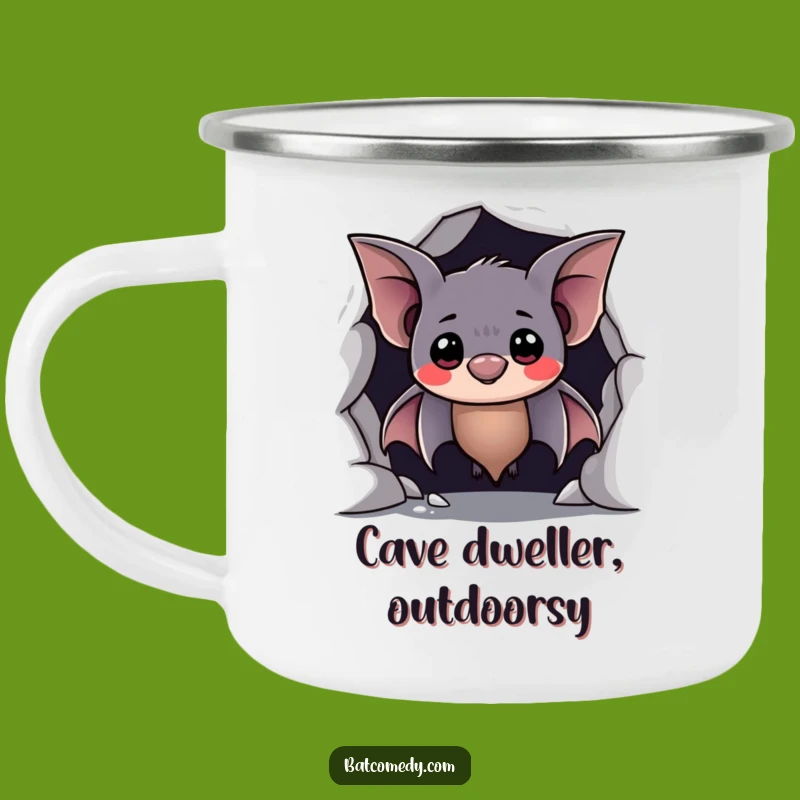 Funny Shy Bat Camping Mug - Durable & Hilarious for Quiet Moments