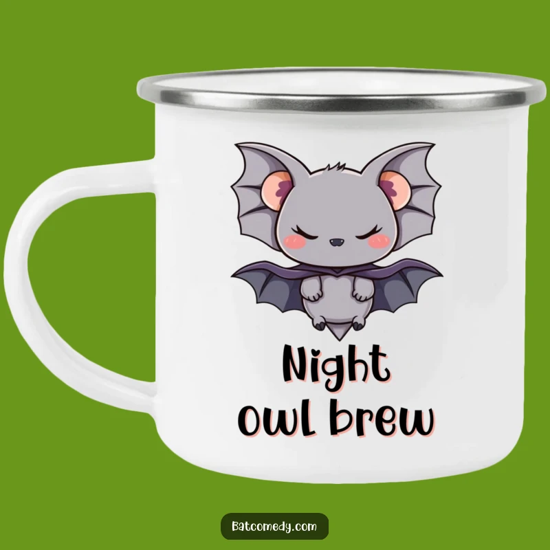 Funny Bat Cape Camping Mug: Adventurous Hero Drinkware for Outdoor Fun