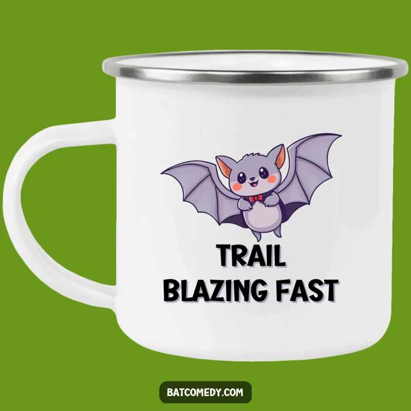 Funny Bat Superhero Camping Mug, Speedy Flying Cape Adventure