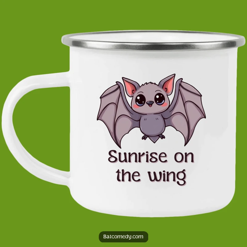 Funny Curious Bat Camping Mug: Adventure Fuel with Nocturnal Charm Funny Gift