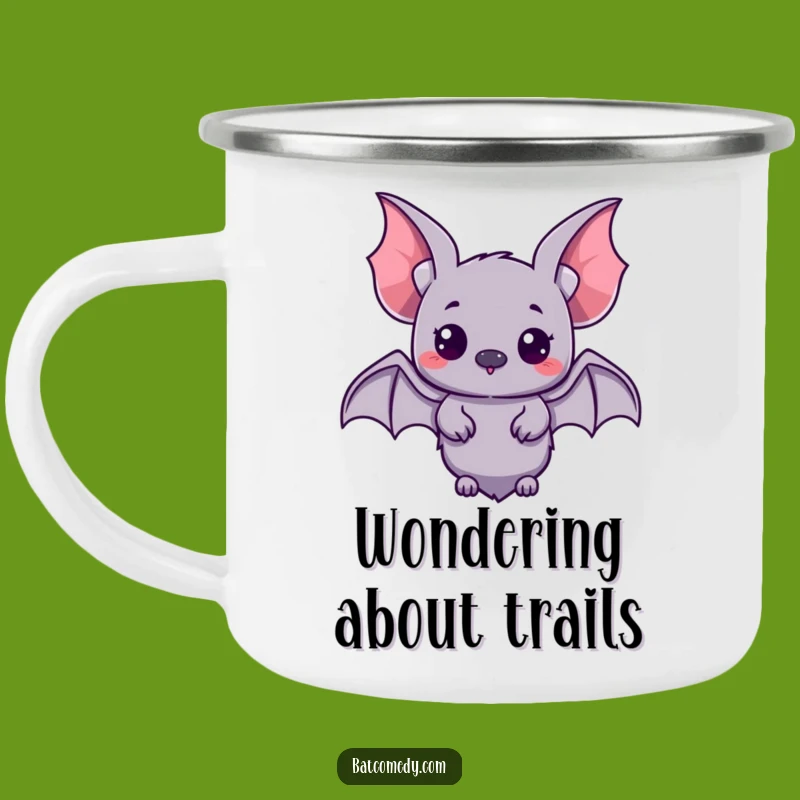 Funny Kawaii Bat Camping Mug: Explore the Outdoors with Curiosity