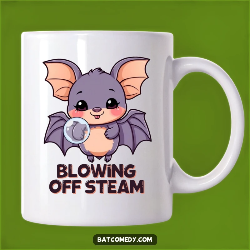 Funny Kawaii Bat Bubble Mug - Joyful & Hilarious Gift for Smiles
