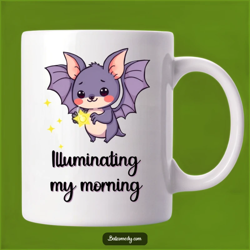 Funny Kawaii Bat Firefly Wonder Mug - Enchanting Night Gift for Dreamers