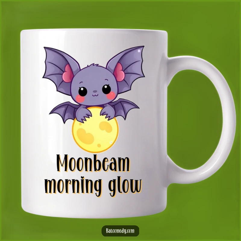 Funny Kawaii Bat Moon Mug: Magical Humor for Your Nighttime Brews