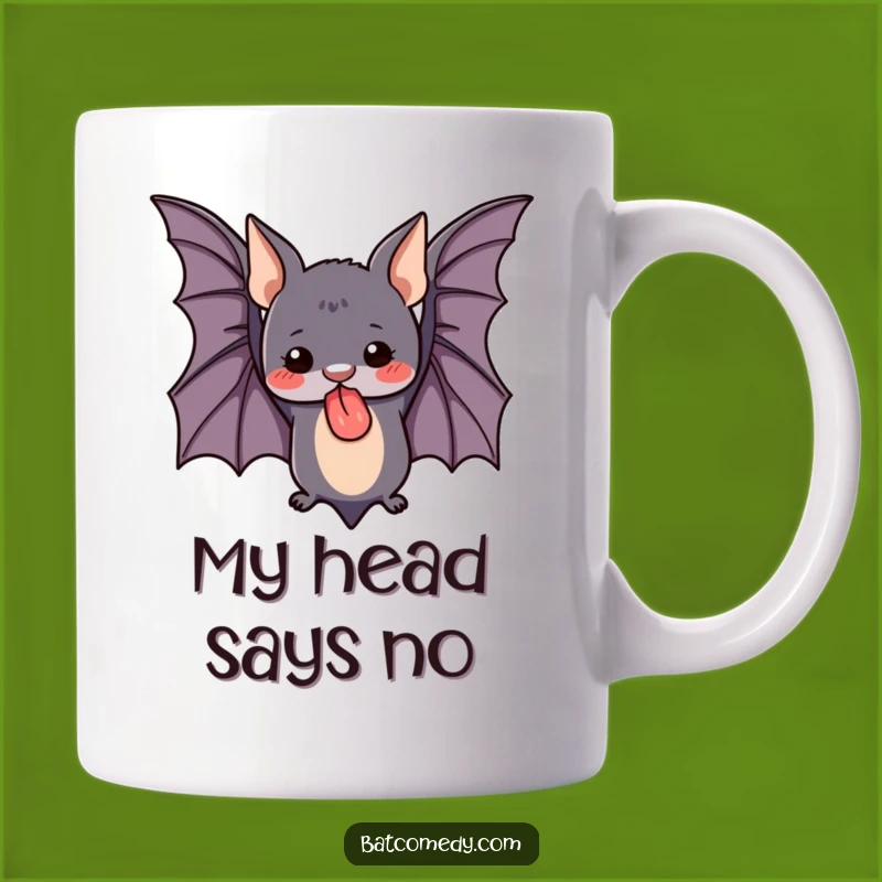 Funny Upside Down Bat Tongue Out Mug, Adorable Flying Mammal Gift