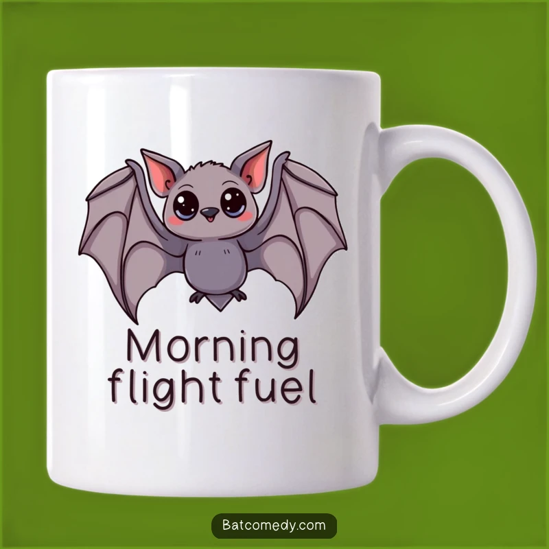 Funny Curious Bat Mug: Adorable Swooping Creature Funny Gift