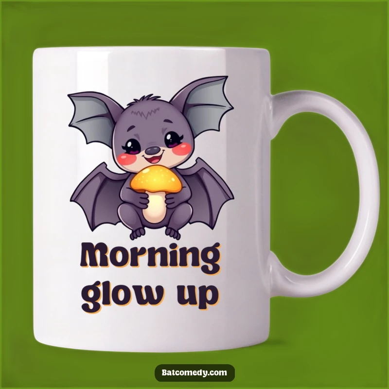 Funny Wonder Bat Mug, Glowing Mushroom Magical Creature Gift