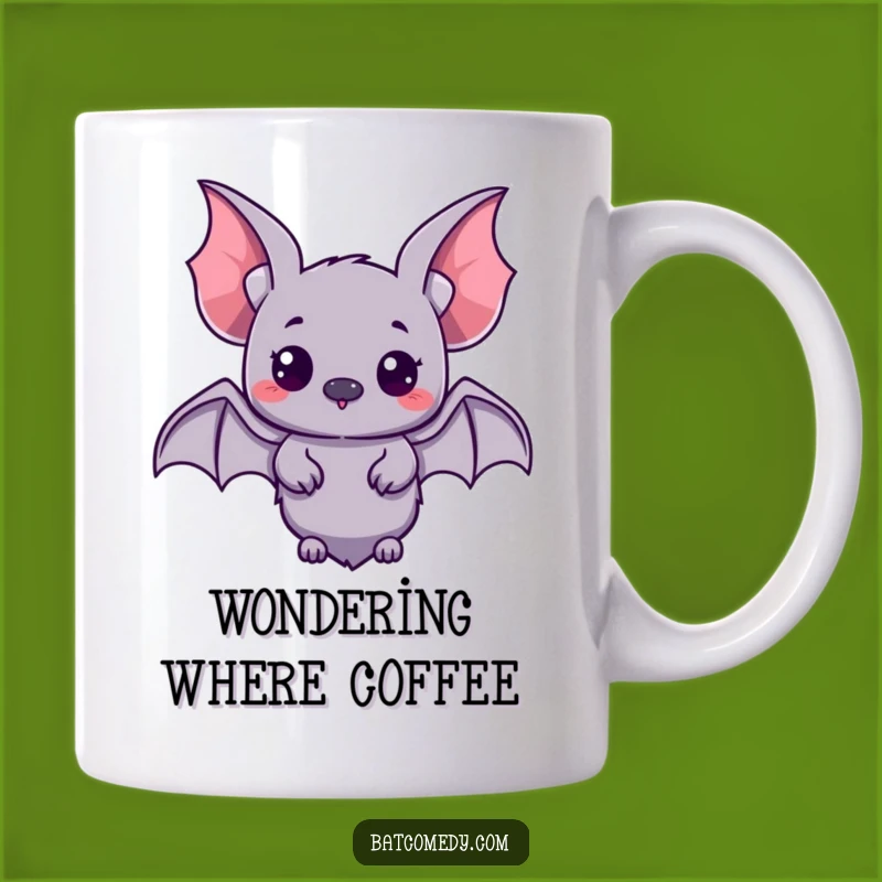 Funny Kawaii Bat Curious Mug: Embrace Wonder with a Smile