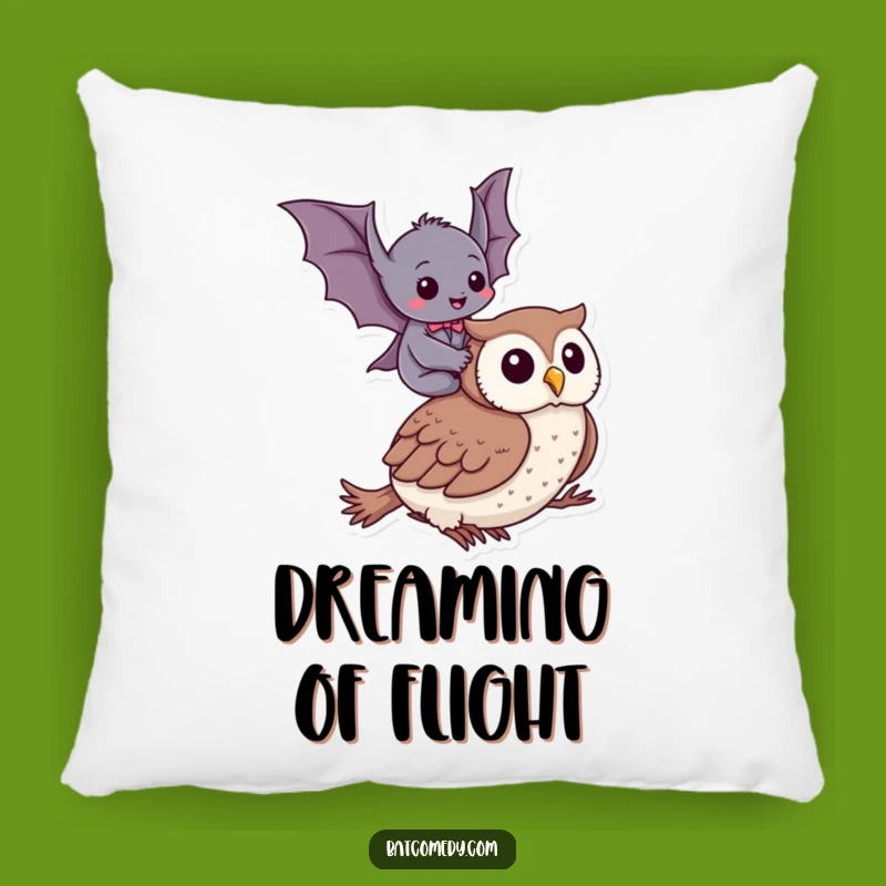 Funny Bat Owl Ride Pillow - Soft & Hilarious Accent Pillow for Cozy Fun
