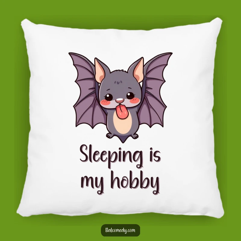 Funny Cute Bat Pillow, Adorable Upside Down Tongue Out Comfort