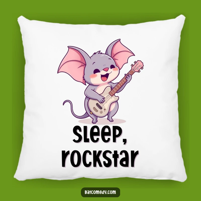Funny Kawaii Bat Guitar Pillow: Cozy Music Accent, Perfect Funny Gift