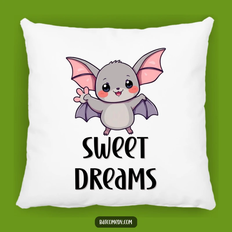 Funny Bat Wave Pillow: Cozy Comfort with a Friendly Greeting