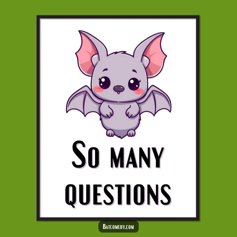 Funny Kawaii Bat Digital Art: Instant Curiosity for Your Walls