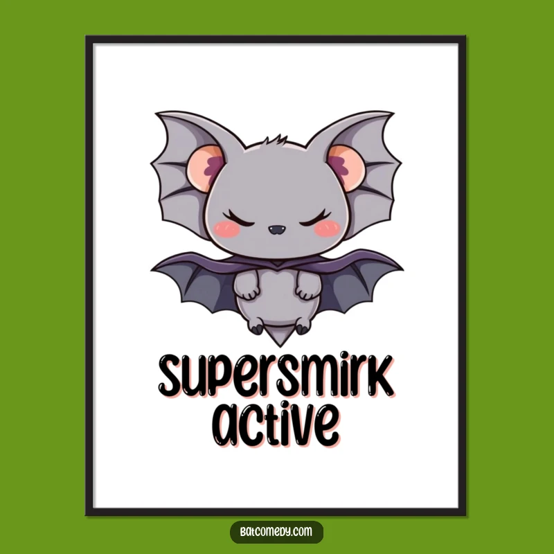 Funny Bat Cape Digital Art: Mischievous Hero Printable for Humorous Decor