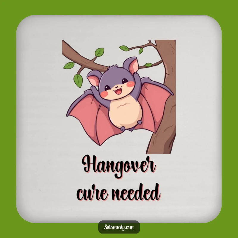 Funny Bat Grin Coaster Set - Hilarious Protection for Your Surfaces