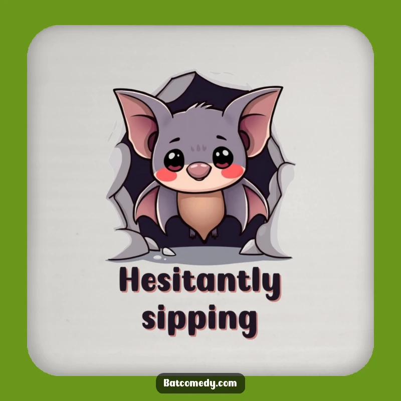 Funny Shy Bat Coaster Set - Hilarious Protection for Gentle Surfaces