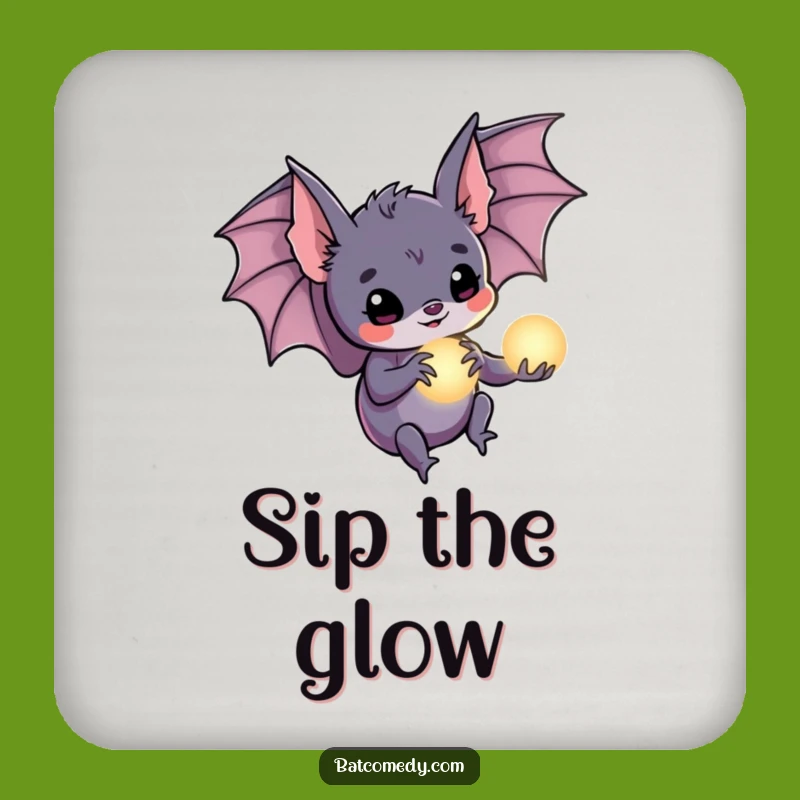 Funny Glowing Orb Bat Coasters: Magical Protection for Surfaces Funny Gift