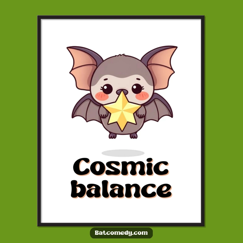 Funny Star Bat Poster: Whimsical Wall Art for a Magical Gift
