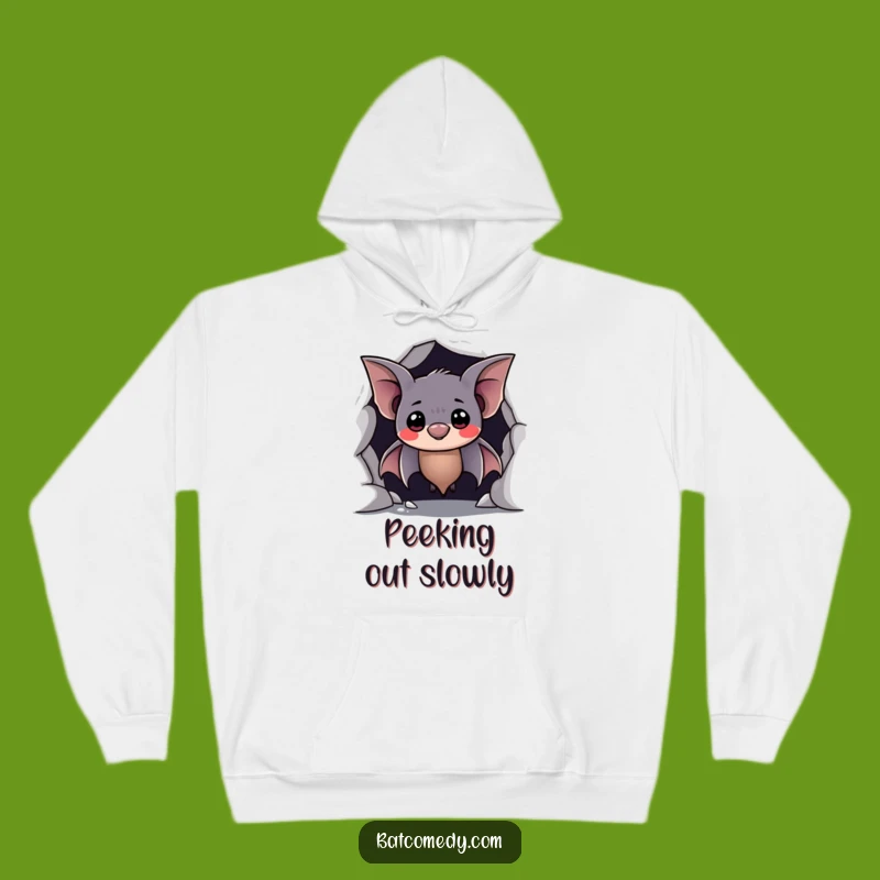 Funny Shy Bat Hoodie - Cozy & Hilarious for Gentle Moments