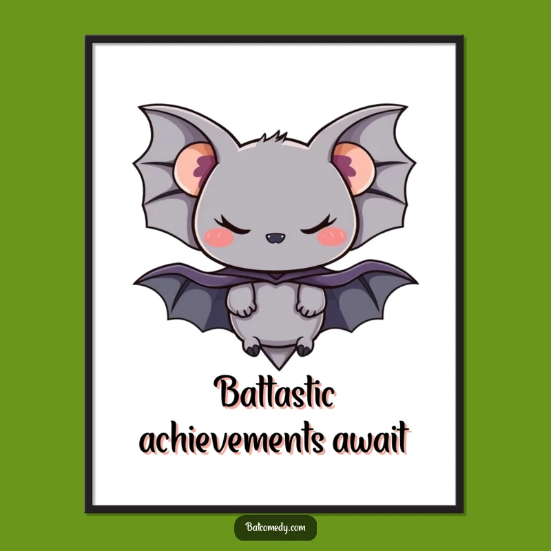 Funny Free Printable Wall Art: Mischievous Bat Villain - Quirky Downloadable Decor