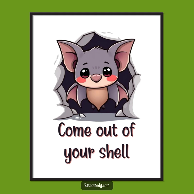Funny Free Printable Wall Art: Shy Bat Downloadable Art for Gentle Decor