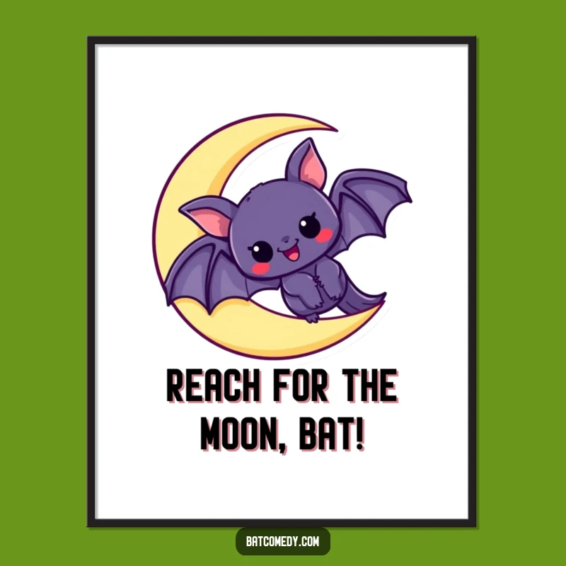 Free Printable Kawaii Bat Moon Art - Funny Downloadable Decor for Any Room