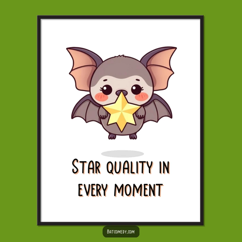 Funny Free Printable Wall Art: Star-Nose Bat - Quirky Downloadable Decor