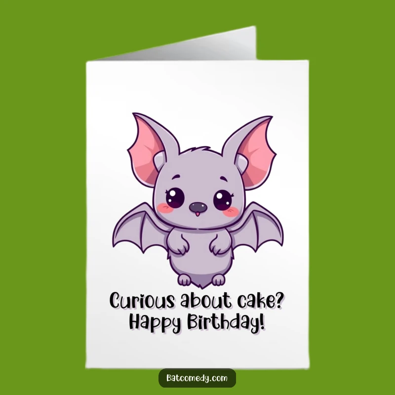 Free Printable Funny Birthday Card: Curious Bat's Birthday Surprise!