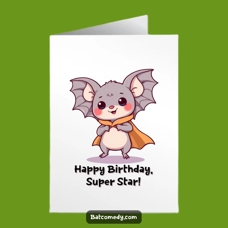 Free Printable Funny Birthday Card: Super Bat's Flying Wish!