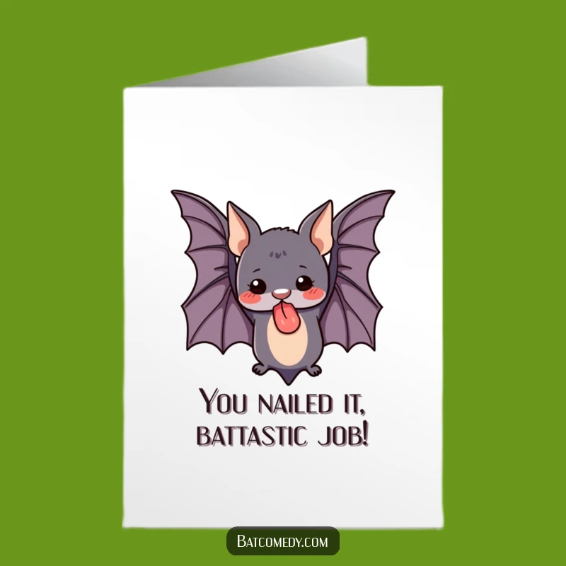 Free Printable Congrats Card: Adorable Upside Down Bat Tongue Out