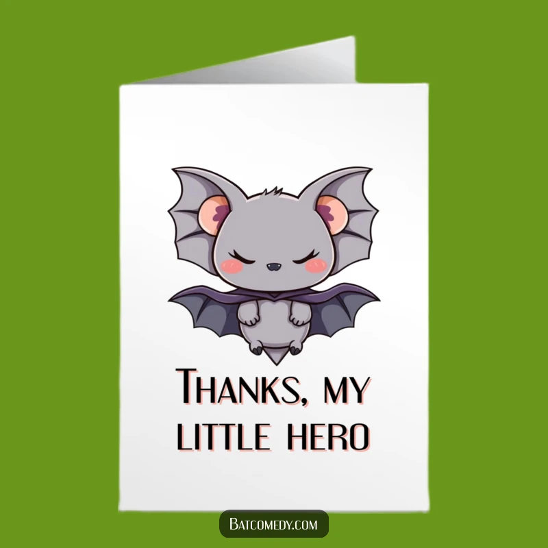 Free Printable Thank You Card: Mischievous Bat Villain - Funny Downloadable Gift