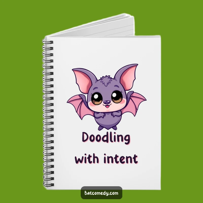 Funny Kawaii Bat Big Eyes Notebook - Jot Down Playful Thoughts
