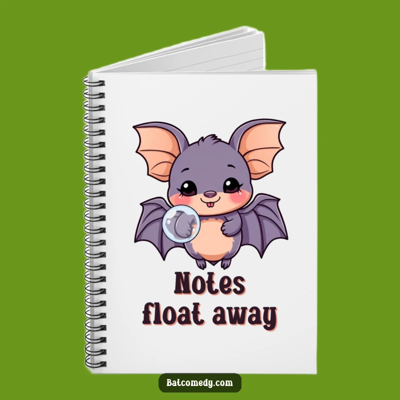 Funny Kawaii Bat Bubble Notebook - Jot Down Your Happy Thoughts