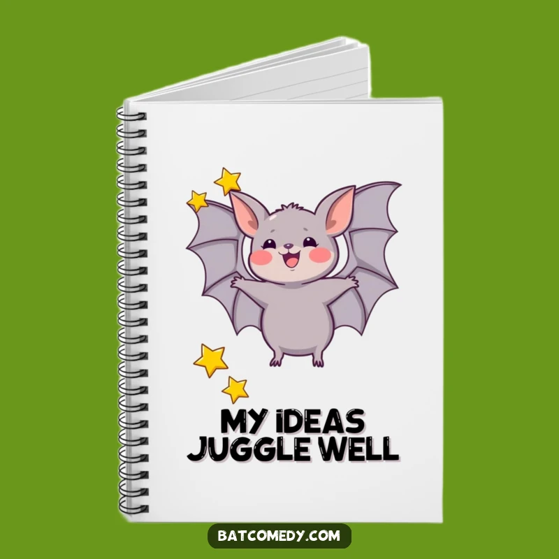 Funny Juggling Bat Notebook, Star Twirler Celestial Journal