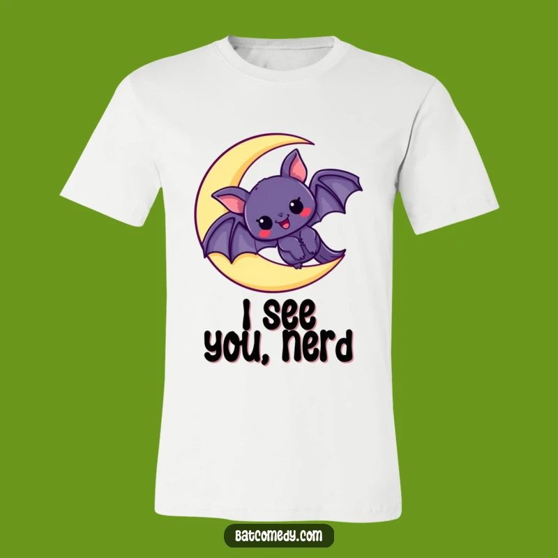 Funny Kawaii Bat Moon Tee: Unisex Excitement Shirt, Ideal Funny Gift for Bat Fans