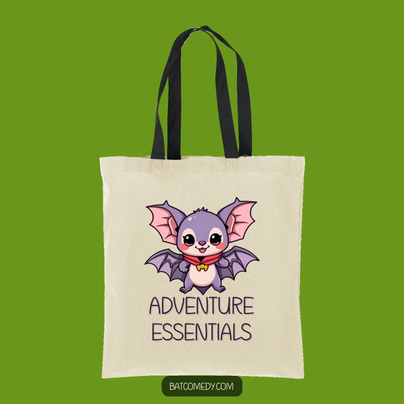 Funny Kawaii Bat Adventure Tote Bag: Heroic Carry-all, Perfect Funny Gift
