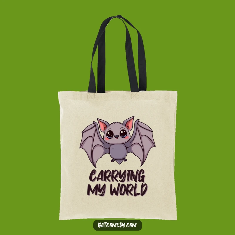 Funny Curious Bat Tote Bag: Carry Your Essentials with Batty Charm Funny Gift